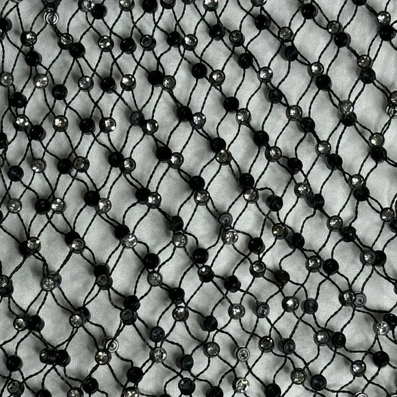Rhinestone Black Mesh Top - Picture 3 of 3
